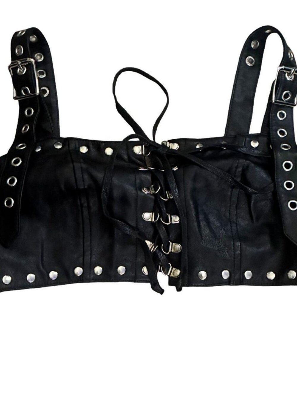 Dolls Kill Widow Vegan Leather Bustier Top M